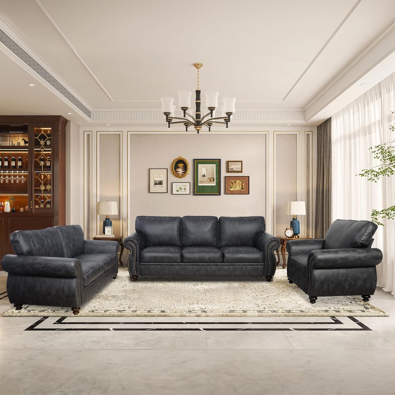 Comfortable Mid-Century Sofa Set for Families